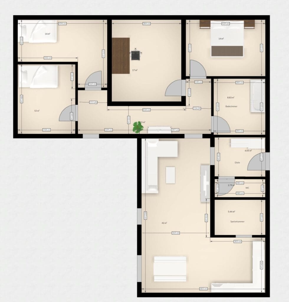 Bungalow Grundrisse 3 Schlafzimmer